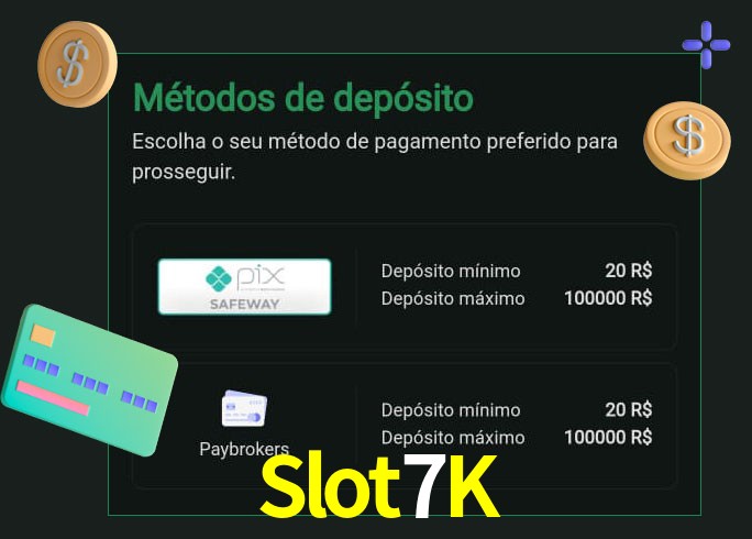 O cassino Slot7K oferece uma grande variedade de métodos de pagamento